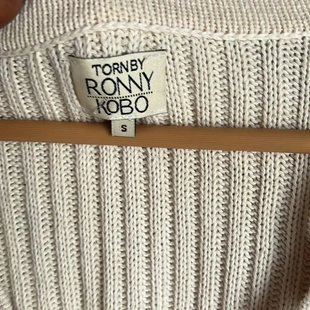 Torn by Ronny Kobo Cream Lace Sweater